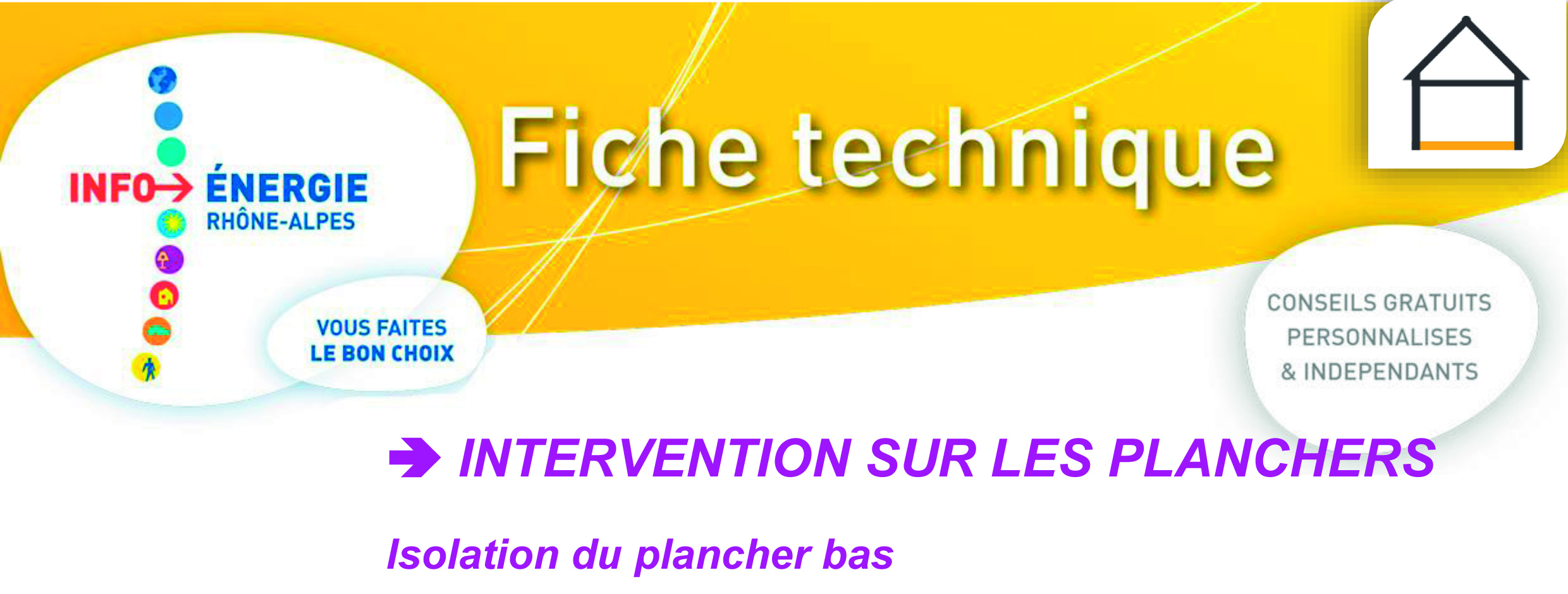 ISOLATION DU PLANCHER BAS CEDER